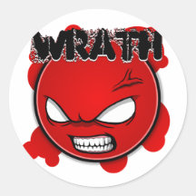 Seven Sins Faces - Wrath Round Stickers
