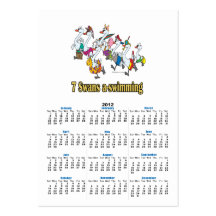 seven swans a-swimming seventh 7th day christmas business card