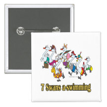 seven swans a-swimming seventh 7th day christmas buttons