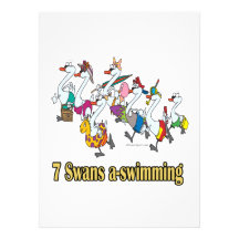 seven swans a-swimming seventh 7th day christmas invite