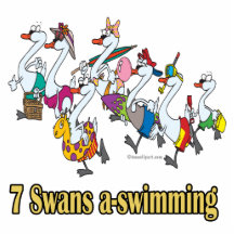 seven swans a-swimming seventh 7th day christmas acrylic cut outs