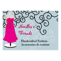 Sewing Couture pink couture stitching seamstress Business Cards