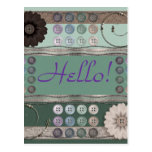 Sewing Enthusiast Green Post Card