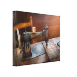 Sewing - It's just Black and White Stretched Canvas Print