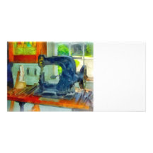 Sewing Machine in Harness Room Photo Greeting Card