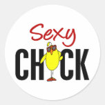 Sexy Chick Round Sticker