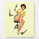 Sexy Vintage Plumber Pin Up Woman Mouse Pads