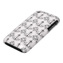 shabby chandelier white black damask iPhone 3 cases