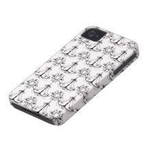 shabby chandelier white black damask iPhone 4 covers