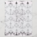 shabby chandelier white black damask full color flyer