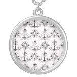 shabby chandelier white black damask custom jewelry