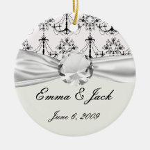 shabby chandelier white black damask ornament