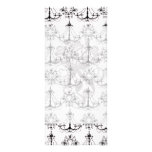 shabby chandelier white black damask rack cards