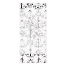 shabby chandelier white black damask rack cards