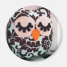 Shabby Chic and Funky Owl Magnet