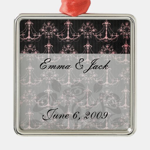 shabby chic chandelier mod pin black damask christmas tree ornaments