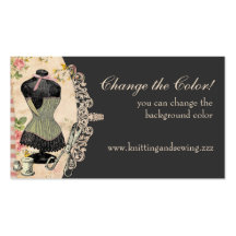 Shabby chic corset scissors sewing business cards