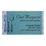 Shabby chic fork knife spoon chef business cards