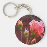 Shabby Chic Pink Rose Key Chain