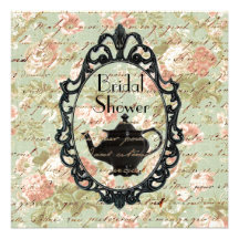 Shabby Chic Tea Party Bridal Shower Invitation
