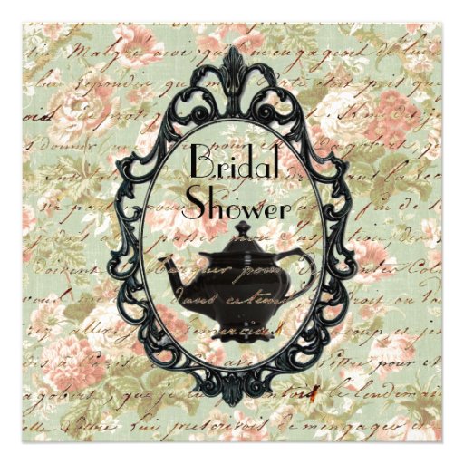 Shabby Chic Tea Party Bridal Shower Invitation