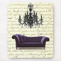 Shabby Chic Vintage Sofa Chandelier Save The Date Mousepads