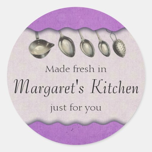 Shabby chic vintage spoons food gift tag labels sticker