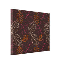 shabby etched leaves on dark brown canvas prints