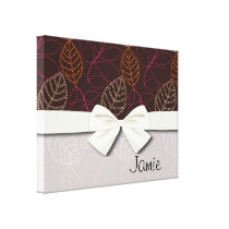 shabby etched leaves on dark brown canvas prints