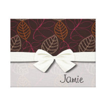 shabby etched leaves on dark brown canvas prints