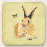 Shabby Floral Bunny  Coaster