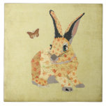 Shabby Floral Bunny Tile tiles