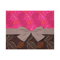 shabby hot pink brown etched leafy pattern canvas prints