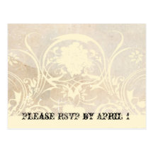 Shabby Lace Parchment RSVP Post Card