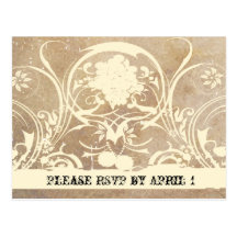 Shabby Lace Parchment RSVP Post Cards