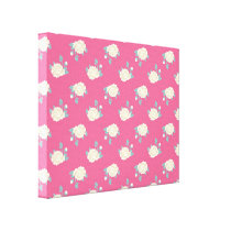 shabby white roses on hot pink canvas prints