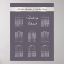 Shabbychic Lavender Stripes Wedding Seating Chart Print