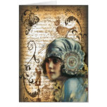 shabbychic Posh Vintage Paris Lady Fashion Greeting Cards