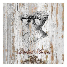 ShabbyChic Vintage Corset Bridal Shower Invitation
