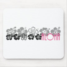 Shades of Black and Gray aloha design Mousepad