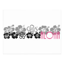 Shades of Black and Gray aloha design Postcard