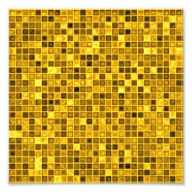 Shades Of Goldenrod 'Watery' Mosaic Tiles Pattern Art Photo