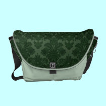Shades of Green Damask Messenger Bag messenger bags