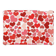 Shades of Pink and Red Hearts Background iPad Mini Case