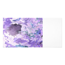 Shades of purple swirly jagged abstract design photo cards