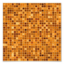 Shades Of Rust 'Watery' Mosaic Tile Pattern Art Photo