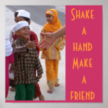 Shake a hand ,  Make a friend Print