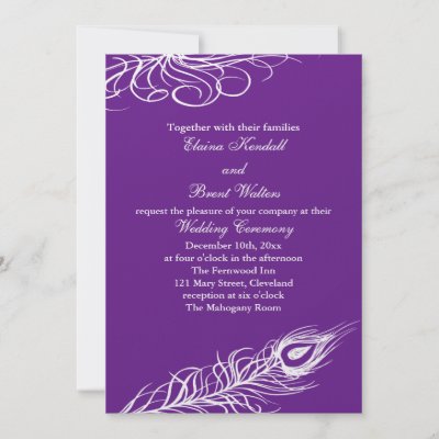 Shake your Tail Feathers Wedding Invitation violet by prettyfancyinvites