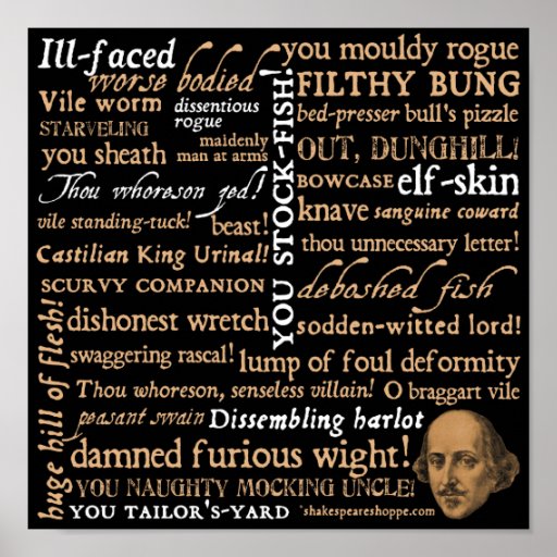 Shakespeare Insults Collection Print