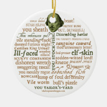 Shakespeare Insults Ornament